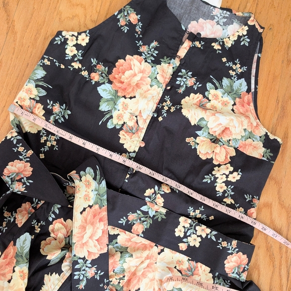 Sezane Solitta Dress Pila Print Black Floral 100% Organic Cotton NWT 40/8 - Picture 7 of 15